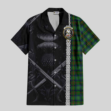 Cranstoun (Cranston) Tartan Hawaiian Shirt with Family Crest Cross Sword Thistle Celtic Vibes Kid - Tartan Vibes Clothing