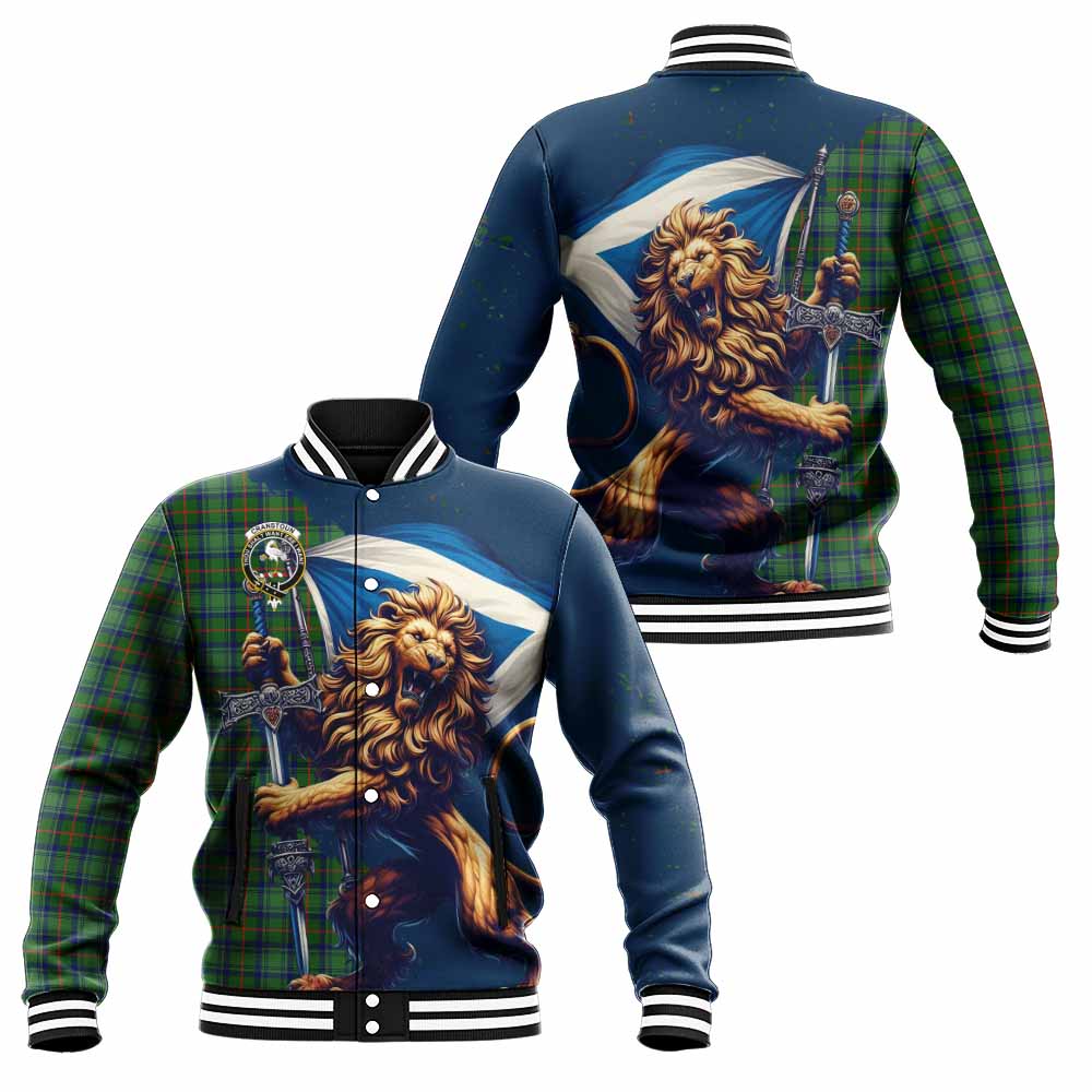 Cranstoun (Cranston) Tartan Family Crest Baseball Jacket with Scottish Majestic Lion Unisex - Tartan Vibes Clothing