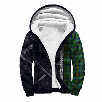 Cranstoun (Cranston) Tartan Sherpa Hoodie with Family Crest Cross Sword Thistle Celtic Vibes Unisex S - Tartan Vibes Clothing