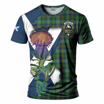 Tartan Vibes Clothing Cranstoun (Cranston) Tartan Family Crest T-Shirt Scottish Thistle Celtic Inspired