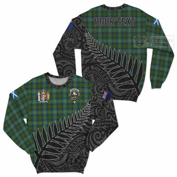 Cranstoun (Cranston) Crest Tartan Sweatshirt with New Zealand Silver Fern Half Style Unisex - Tartan Vibes Clothing