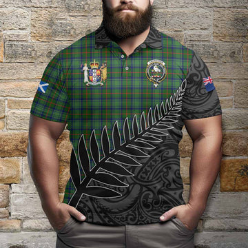 Cranstoun (Cranston) Crest Tartan Polo Shirt with New Zealand Silver Fern Half Style Kid - Tartan Vibes Clothing