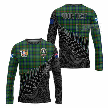 Cranstoun (Cranston) Crest Tartan Long Sleeve T-Shirt with New Zealand Silver Fern Half Style Unisex - Tartan Vibes Clothing