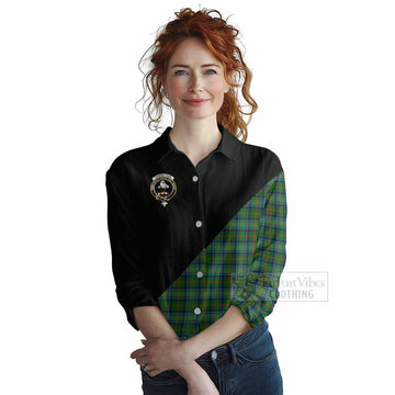 Cranstoun (Cranston) Tartan Women's Casual Shirt with Family Crest and Military Logo Style Female - Tartan Vibes Clothing