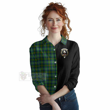 Cranstoun (Cranston) Tartan Women's Casual Shirt with Family Crest and Half Of Me Style Female - Tartan Vibes Clothing