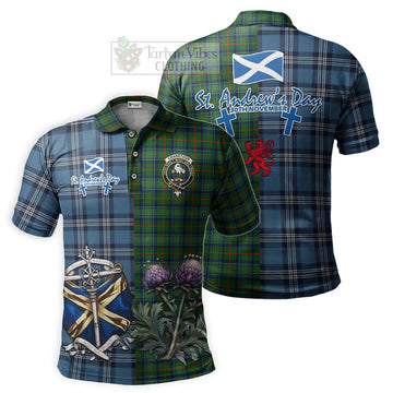 Cranstoun (Cranston) Tartan Polo Shirt Happy St. Andrew's Day Half Tartan Style Kid - Tartan Vibes Clothing