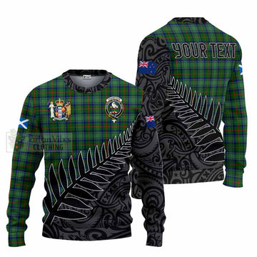 Tartan Vibes Clothing Cranstoun (Cranston) Crest Tartan Knitted Sweater with New Zealand Silver Fern Half Style