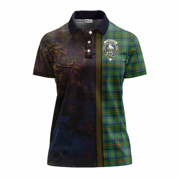 Cranstoun (Cranston) Tartan Family Crest Women's Polo Shirt Alba Gu Brath Be Brave Lion Ancient Style