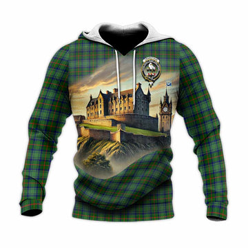 Cranstoun (Cranston) Tartan Family Crest Knitted Hoodie with Scottish Ancient Castle Style Unisex Knitted Pullover Hoodie - Tartan Vibes Clothing