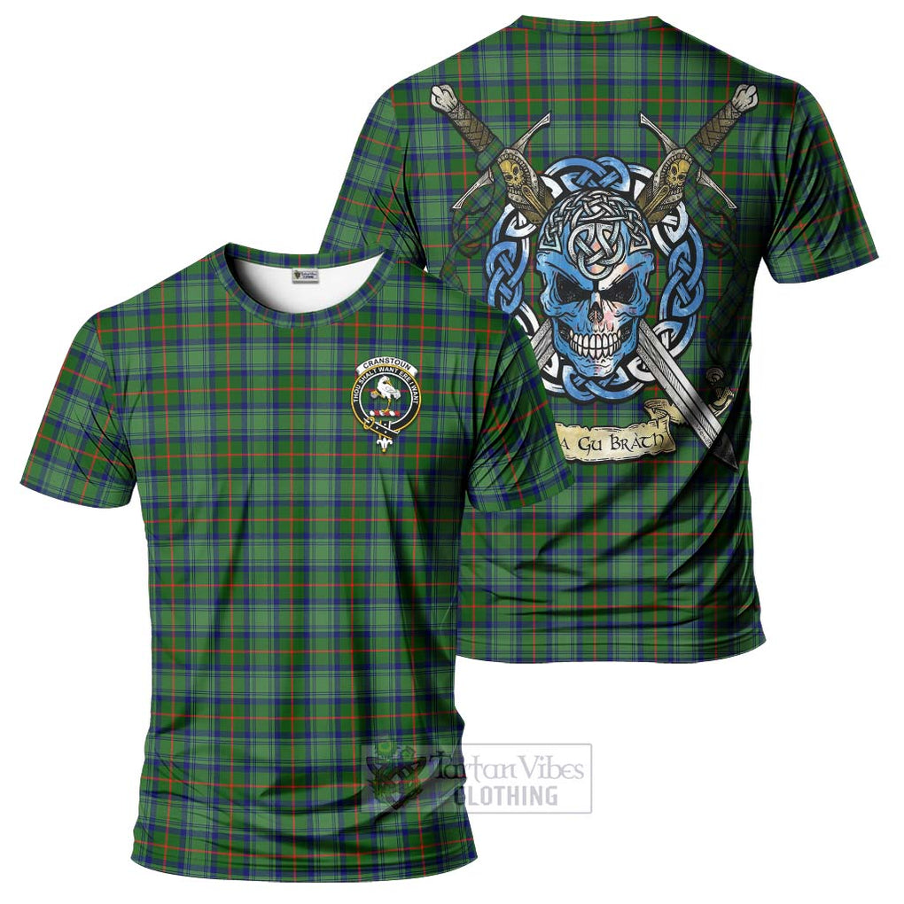 Cranstoun (Cranston) Tartan T-Shirt with Family Crest Celtic Skull Style Kid's Shirt - Tartan Vibes Clothing