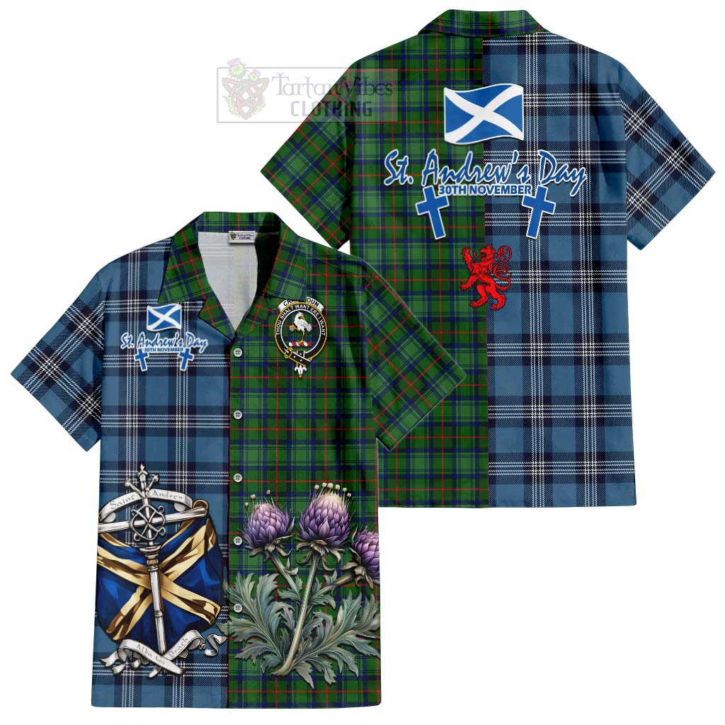 Cranstoun (Cranston) Tartan Hawaiian Shirt Happy St. Andrew's Day Half Tartan Style Kid - Tartan Vibes Clothing