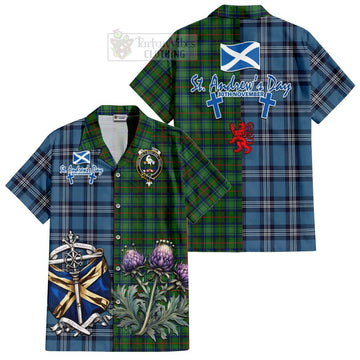 Cranstoun (Cranston) Tartan Hawaiian Shirt Happy St. Andrew's Day Half Tartan Style Kid - Tartan Vibes Clothing