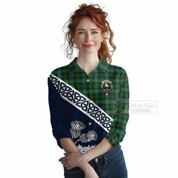 Cranstoun (Cranston) Tartan Women's Casual Shirt Featuring Thistle and Scotland Map Female - Tartan Vibes Clothing