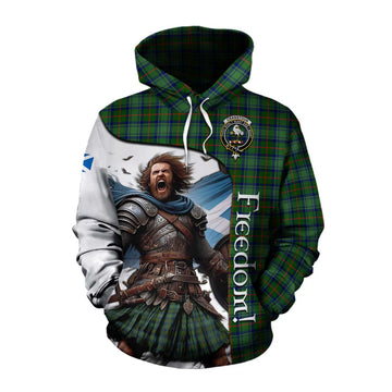 Tartan Vibes Clothing Cranstoun (Cranston) Crest Tartan Cotton Hoodie Inspired by the Freedom of Scottish Warrior
