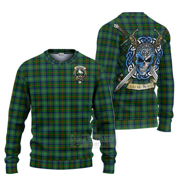 Cranstoun (Cranston) Tartan Ugly Sweater with Family Crest Celtic Skull Style Unisex - Tartan Vibes Clothing