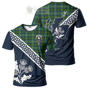 Cranstoun (Cranston) Tartan T-Shirt Featuring Thistle and Scotland Map Kid's Shirt - Tartanvibesclothing Store