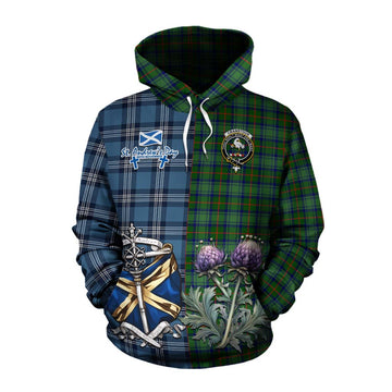 Cranstoun (Cranston) Tartan Cotton Hoodie Happy St. Andrew's Day Half Tartan Style Pullover Hoodie XS - Tartan Vibes Clothing