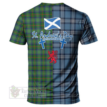 Cranstoun (Cranston) Tartan T-Shirt Happy St. Andrew's Day Half Tartan Style - Tartan Vibes Clothing