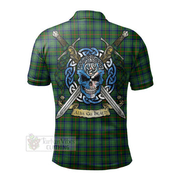 Cranstoun (Cranston) Tartan Polo Shirt with Family Crest Celtic Skull Style - Tartan Vibes Clothing