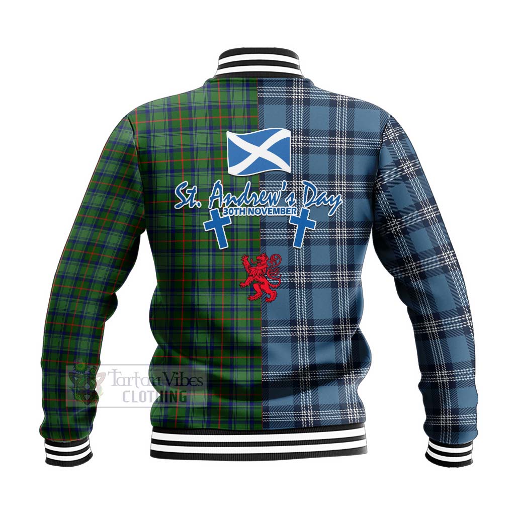 Cranstoun (Cranston) Tartan Baseball Jacket Happy St. Andrew's Day Half Tartan Style - Tartan Vibes Clothing