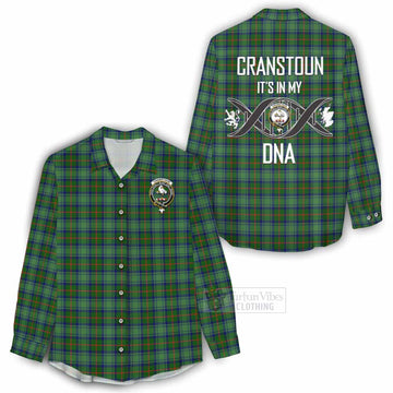 Cranstoun (Cranston) Tartan Women's Casual Shirt with Family Crest DNA In Me Style - Tartan Vibes Clothing