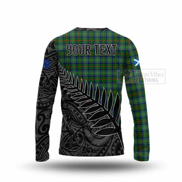 Cranstoun (Cranston) Crest Tartan Long Sleeve T-Shirt with New Zealand Silver Fern Half Style - Tartan Vibes Clothing
