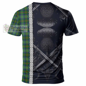 Cranstoun (Cranston) Tartan T-Shirt with Family Crest Cross Sword Thistle Celtic Vibes - Tartan Vibes Clothing