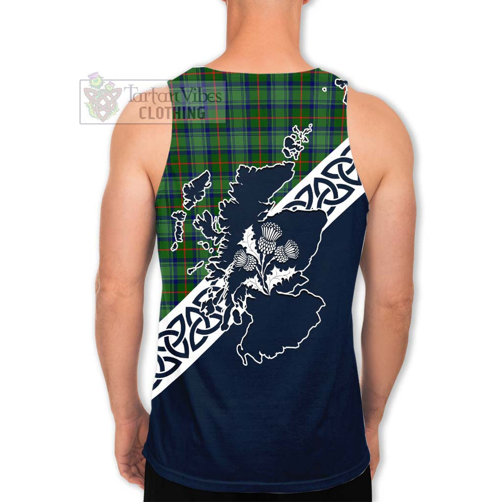 Cranstoun (Cranston) Tartan Men's Tank Top Featuring Thistle and Scotland Map - Tartan Vibes Clothing