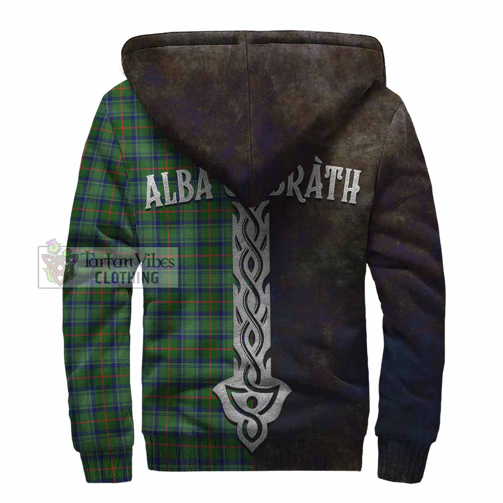 Tartan Vibes Clothing Cranstoun (Cranston) Tartan Family Crest Sherpa Hoodie Alba Gu Brath Be Brave Lion Ancient Style