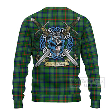 Cranstoun (Cranston) Tartan Ugly Sweater with Family Crest Celtic Skull Style - Tartan Vibes Clothing