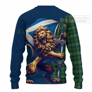 Cranstoun (Cranston) Tartan Family Crest Knitted Sweater with Scottish Majestic Lion - Tartan Vibes Clothing