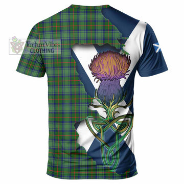 Tartan Vibes Clothing Cranstoun (Cranston) Tartan Family Crest T-Shirt Scottish Thistle Celtic Inspired