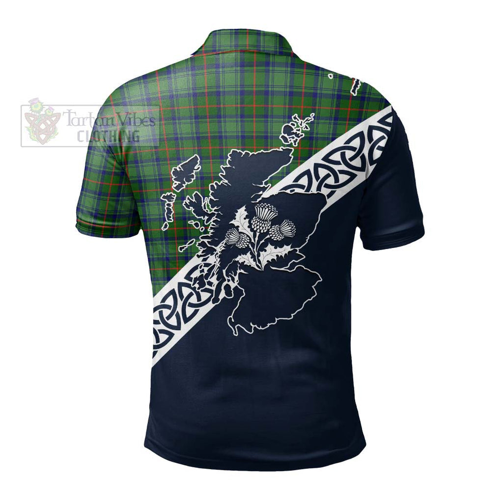 Cranstoun (Cranston) Tartan Polo Shirt Featuring Thistle and Scotland Map - Tartanvibesclothing Store