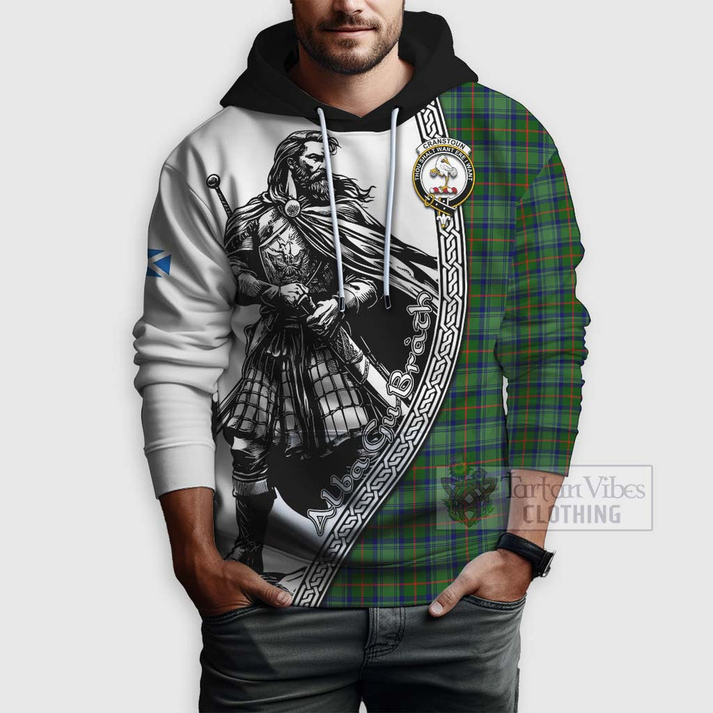 Cranstoun (Cranston) Tartan Clan Crest Hoodie with Highlander Warrior Celtic Style - Tartan Vibes Clothing
