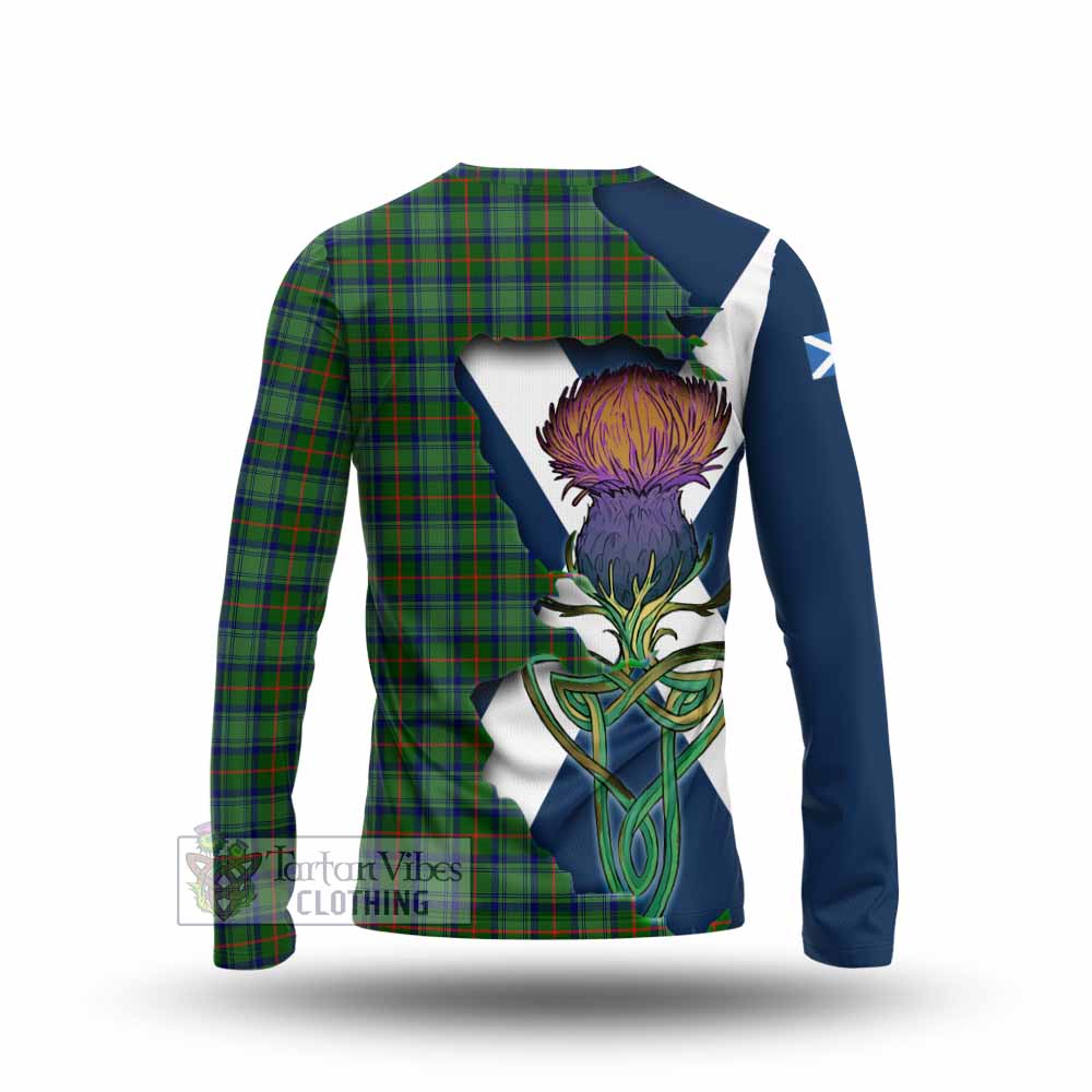 Tartan Vibes Clothing Cranstoun (Cranston) Tartan Family Crest Long Sleeve T-Shirt Scottish Thistle Celtic Inspired