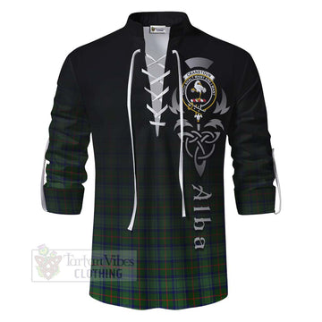 Cranstoun (Cranston) Tartan Ghillie Kilt Shirt Featuring Alba Gu Brath Family Crest Celtic Inspired - Tartan Vibes Clothing