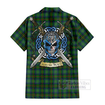 Cranstoun (Cranston) Tartan Hawaiian Shirt with Family Crest Celtic Skull Style - Tartan Vibes Clothing