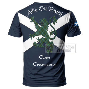 Cranstoun (Cranston) Tartan Lion Rampant T-Shirt Proudly Display Your Heritage with Alba Gu Brath and Clan Name - Tartan Vibes Clothing