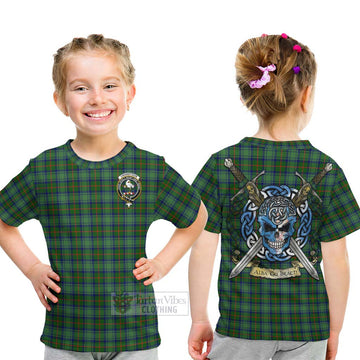 Cranstoun (Cranston) Tartan Kid T-Shirt with Family Crest Celtic Skull Style - Tartan Vibes Clothing