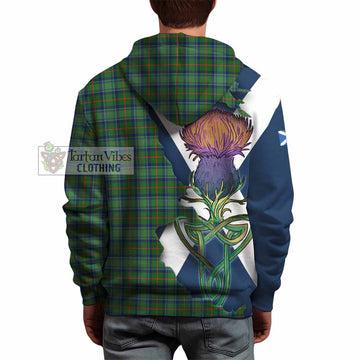 Tartan Vibes Clothing Cranstoun (Cranston) Tartan Family Crest Hoodie Scottish Thistle Celtic Inspired