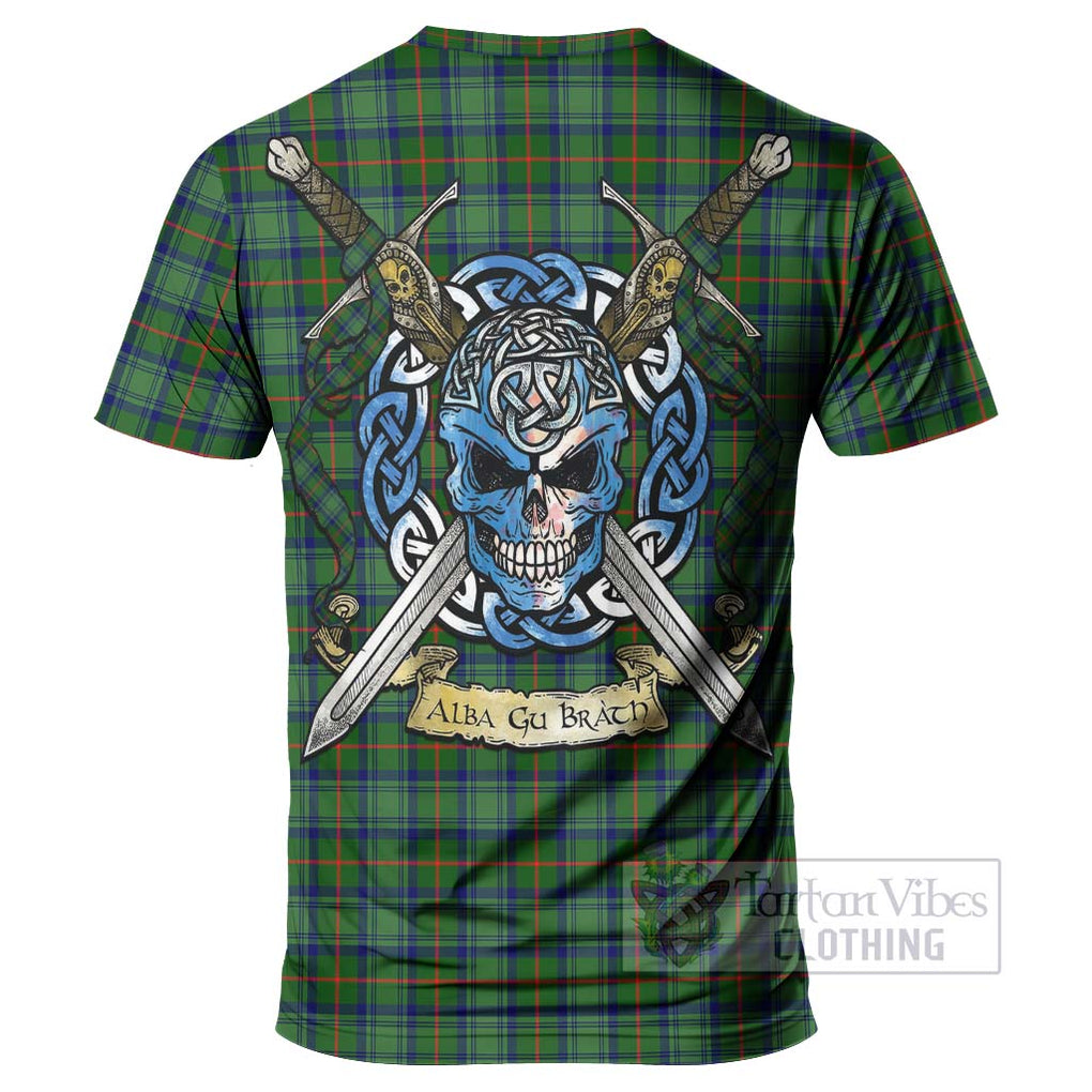 Cranstoun (Cranston) Tartan T-Shirt with Family Crest Celtic Skull Style - Tartan Vibes Clothing