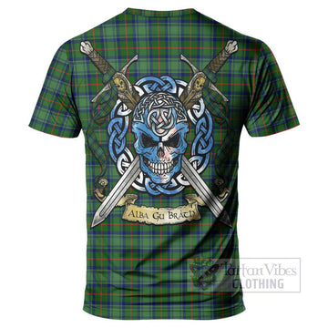 Cranstoun (Cranston) Tartan T-Shirt with Family Crest Celtic Skull Style - Tartan Vibes Clothing
