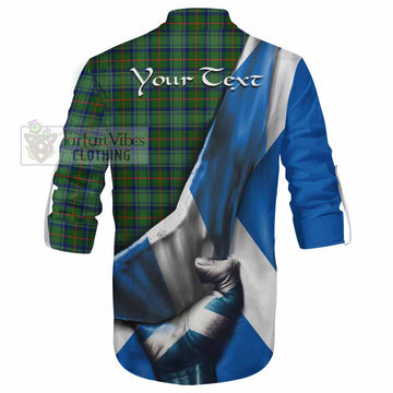 Cranstoun (Cranston) Tartan Ghillie Kilt Shirt with Family Crest Scotland Patriotic Style - Tartan Vibes Clothing