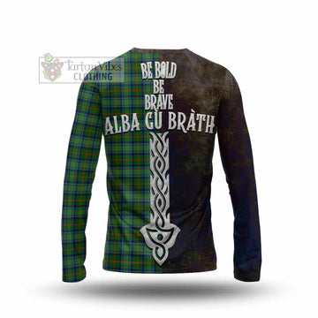 Cranstoun (Cranston) Tartan Family Crest Long Sleeve T-Shirt Alba Gu Brath Be Brave Lion Ancient Style