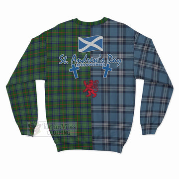 Cranstoun (Cranston) Tartan Sweatshirt Happy St. Andrew's Day Half Tartan Style - Tartan Vibes Clothing