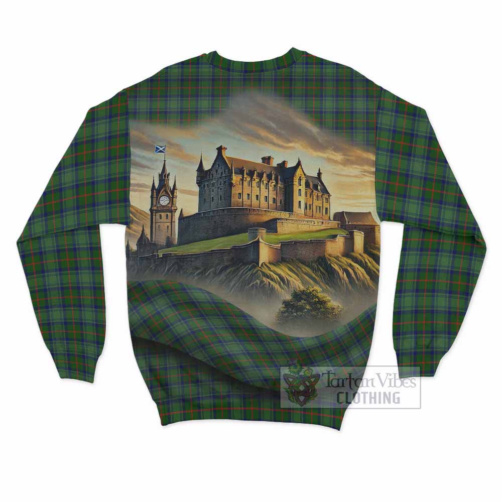 Cranstoun (Cranston) Tartan Family Crest Sweatshirt with Scottish Ancient Castle Style - Tartan Vibes Clothing