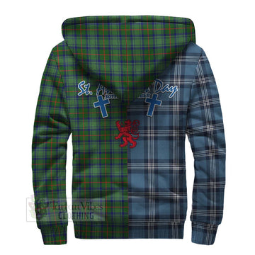 Cranstoun (Cranston) Tartan Sherpa Hoodie Happy St. Andrew's Day Half Tartan Style - Tartan Vibes Clothing