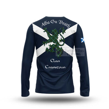 Cranstoun (Cranston) Tartan Lion Rampant Long Sleeve T-Shirt Proudly Display Your Heritage with Alba Gu Brath and Clan Name - Tartan Vibes Clothing