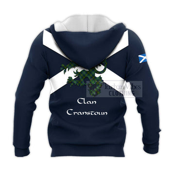 Cranstoun (Cranston) Tartan Lion Rampant Knitted Hoodie Proudly Display Your Heritage with Alba Gu Brath and Clan Name - Tartan Vibes Clothing