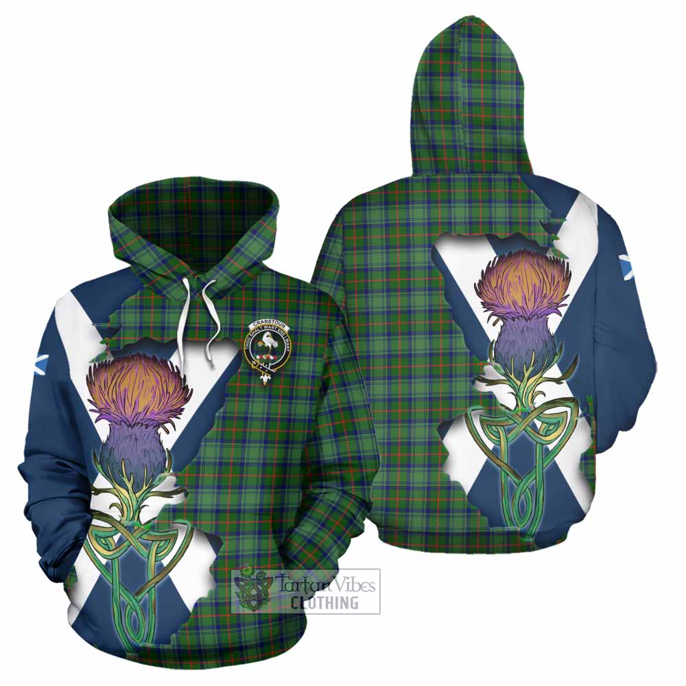 Tartan Vibes Clothing Cranstoun (Cranston) Tartan Family Crest Hoodie Scottish Thistle Celtic Inspired